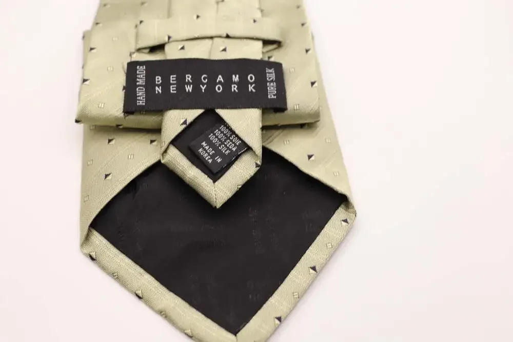 Bergamo New York Hand Made Pure Silk Geometric Print Tie
